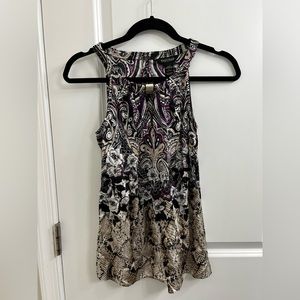 White House Black Market Paisley Silk Halter